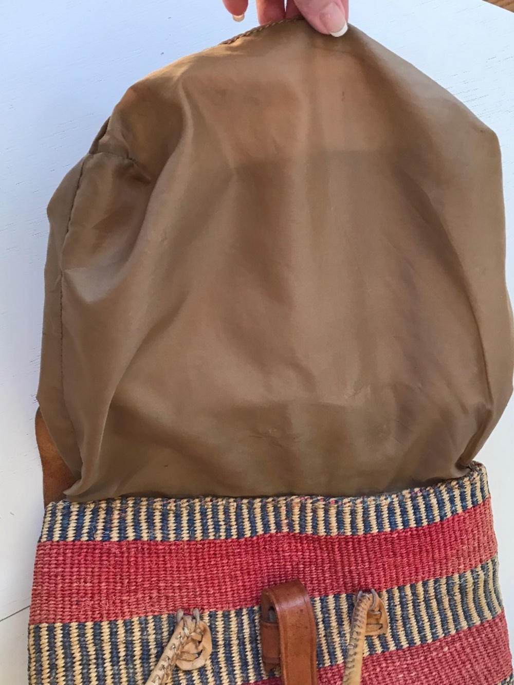 FESTIVAL 🔥 BOHO-CHIC VINTAGE TOOLED LEATHER FLAP WOVEN SISAL BAG - Picture 11 of 16